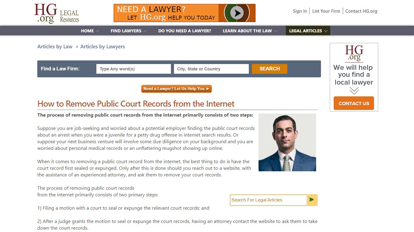 How to Remove Public Court Records from the Internet - HG.org